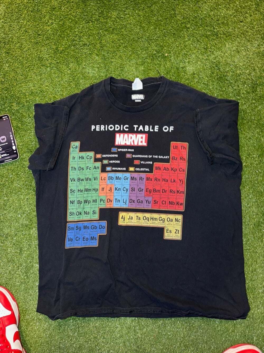 Marvel Men's Periodic Table of Heroes Graphic T-Shirt - Black